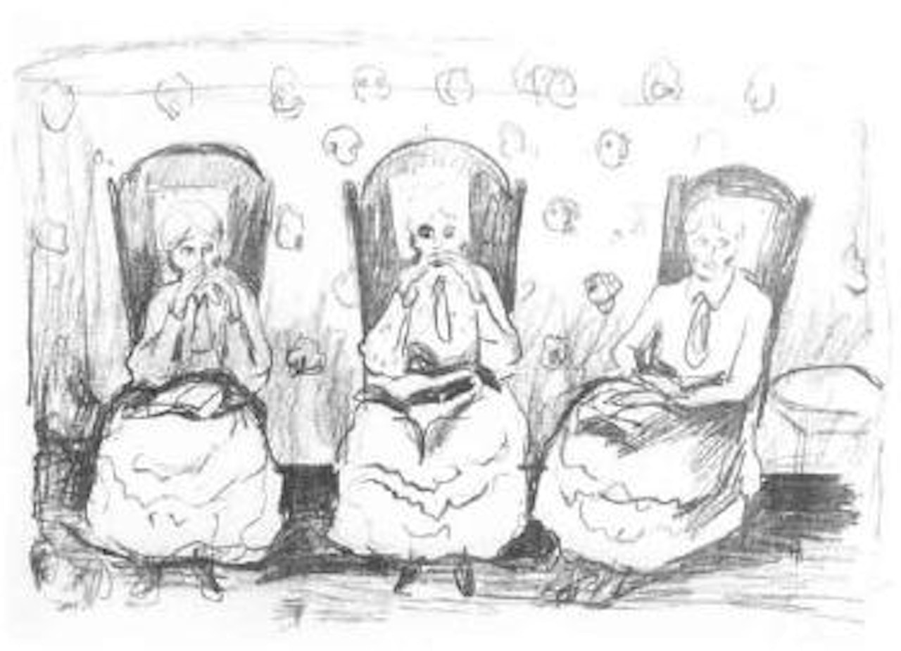 Three old ladies by Edvard Munch
