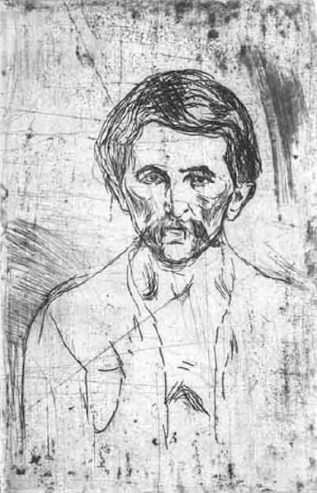 Worker with moustache by Edvard Munch