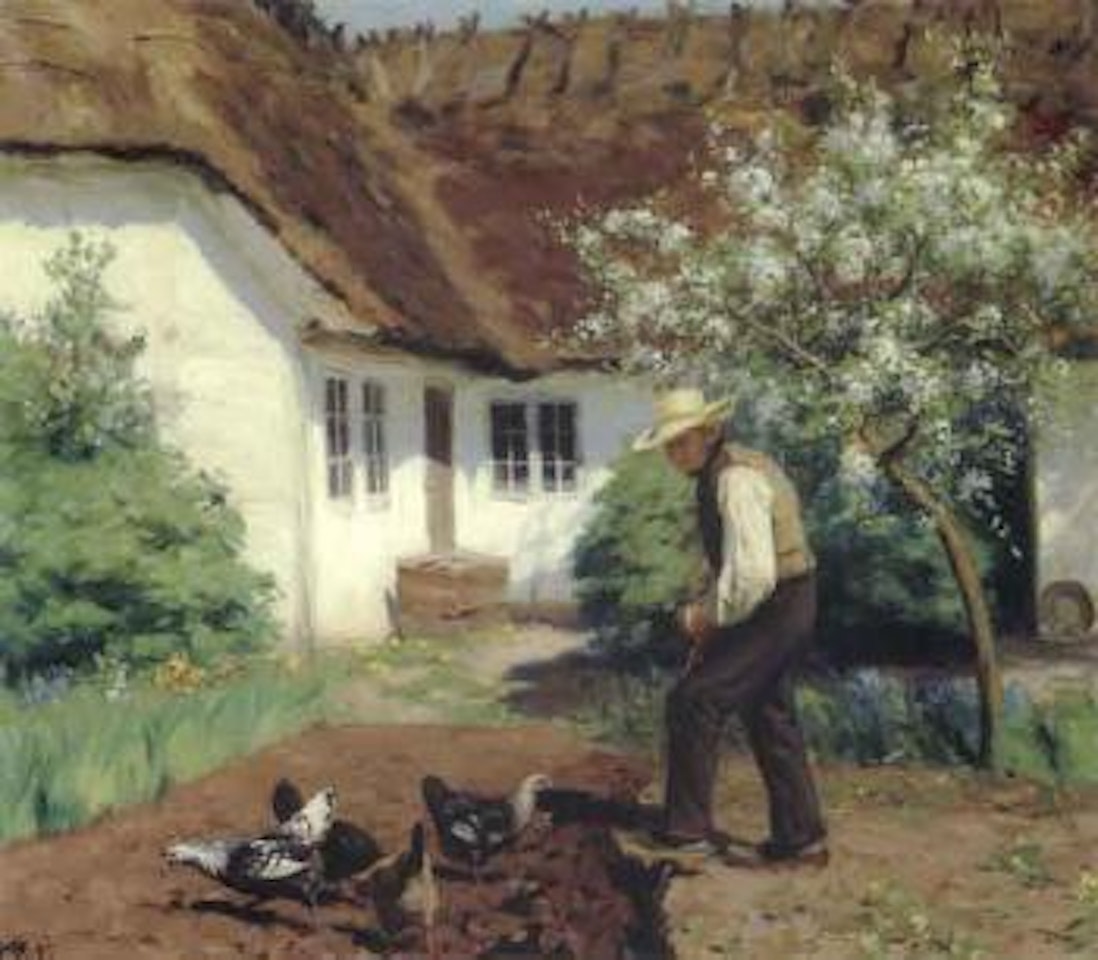 Man digging garden in spring by Hans Andersen Brendekilde