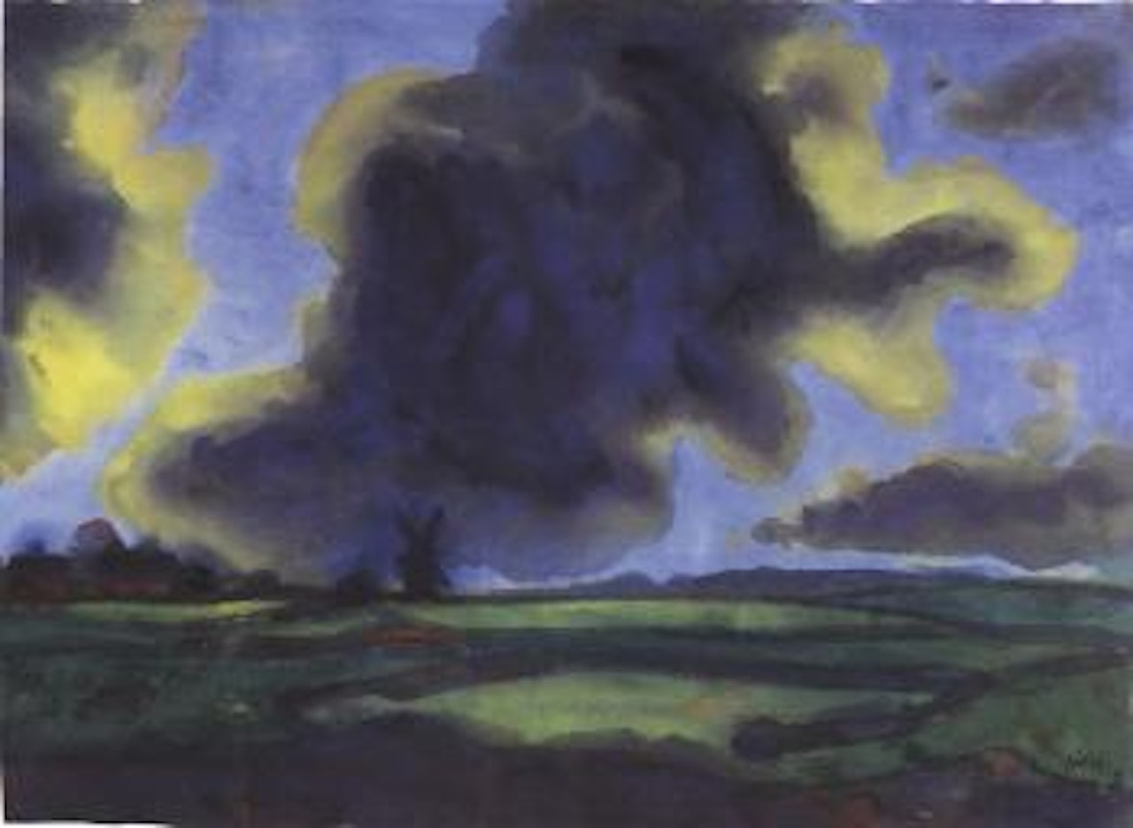 Windmill before thunder clouds by Emil Nolde