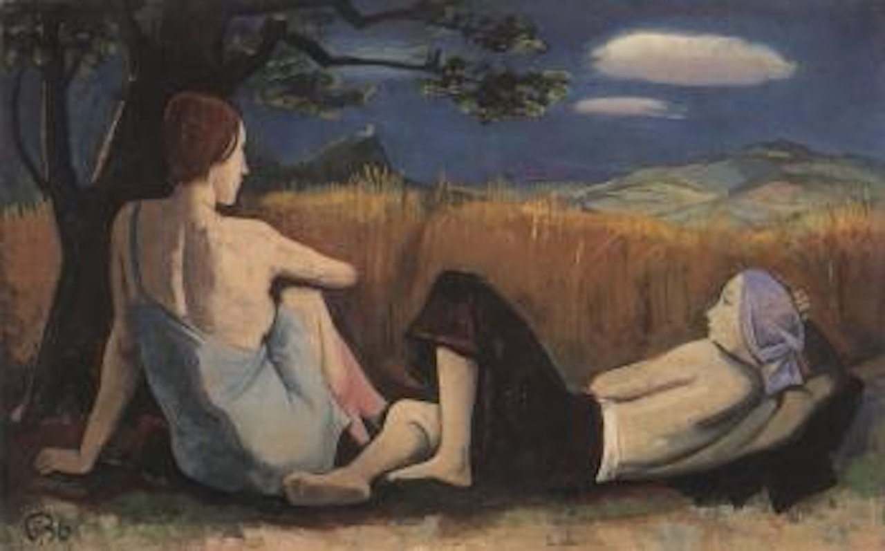 Before a field of grain by Karl Hofer