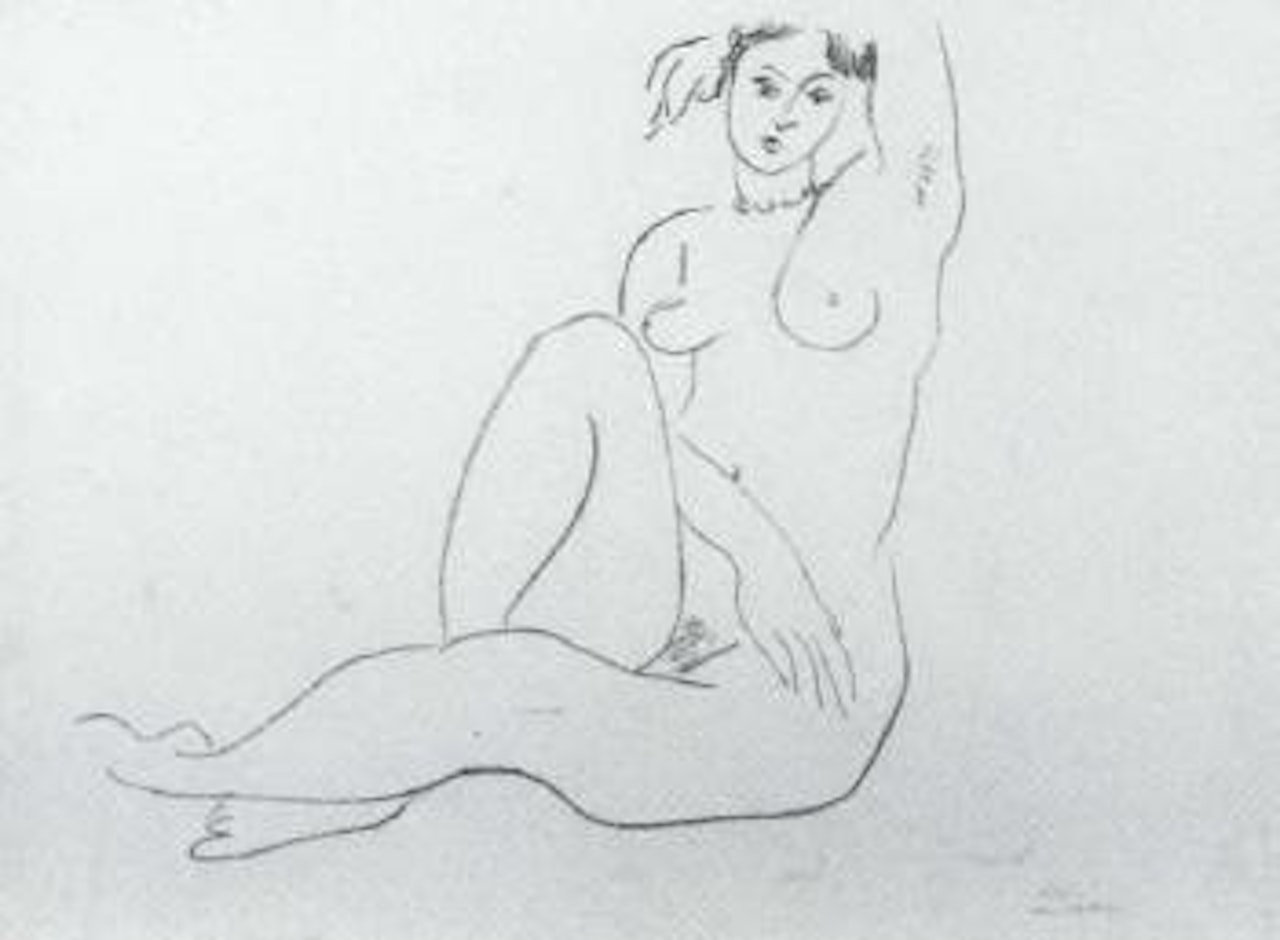 Nu assis, bras gauche sur la tete by Henri Matisse