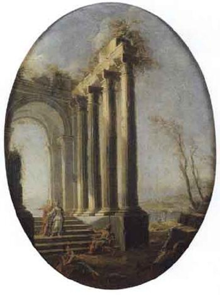 Capriccio with classical ruins by Gennaro Greco
