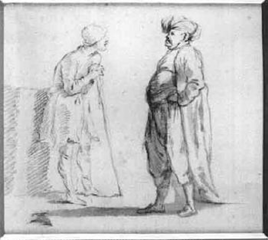 Conversation between youth and man wearing turban by Claude Joseph Vernet