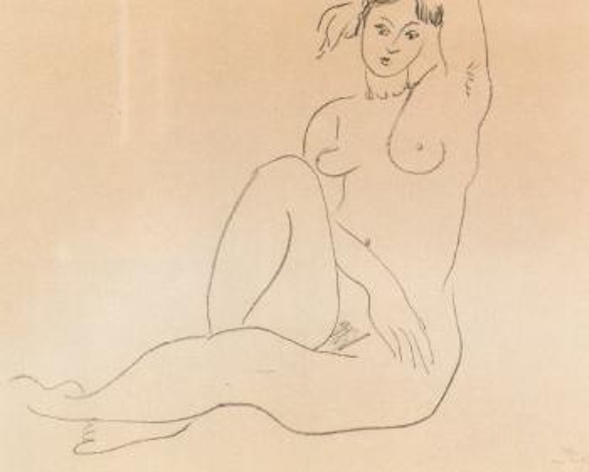 Nu assis, bras gauche sur la tete by Henri Matisse