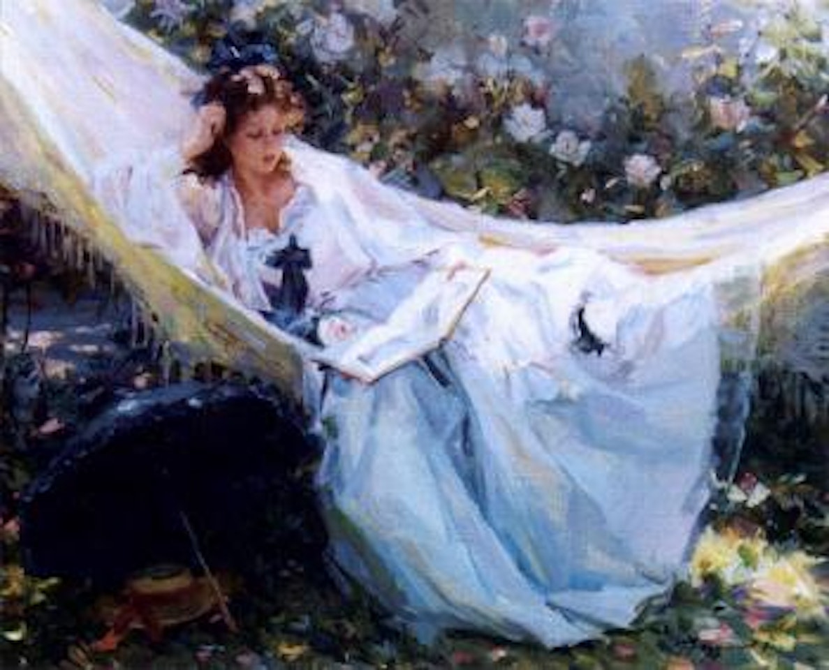 Reading in the hammock by Constantin Razoumov