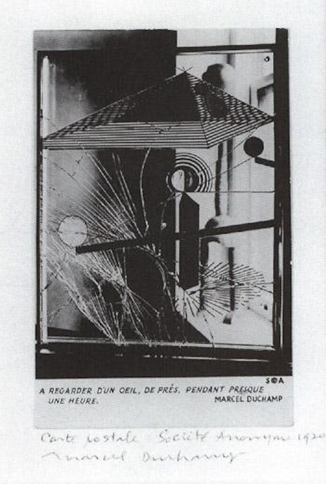 Regarder d'un oeil de pres pendant presque une heure by Marcel Duchamp by Man Ray