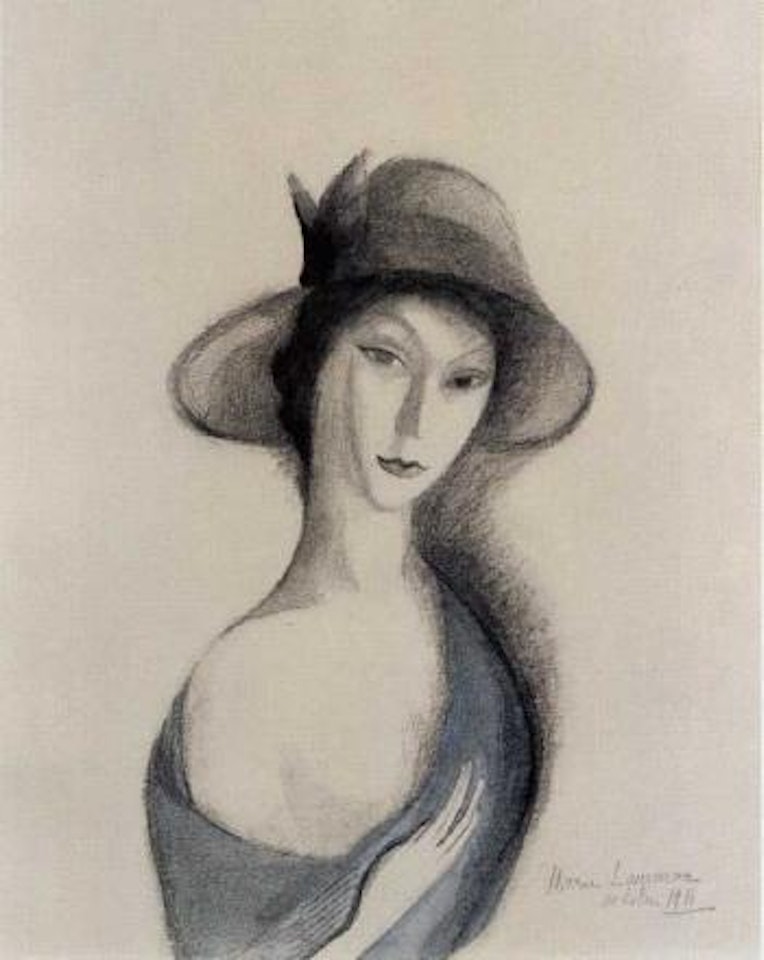 Auto-portrait en chapeau by Marie Laurencin