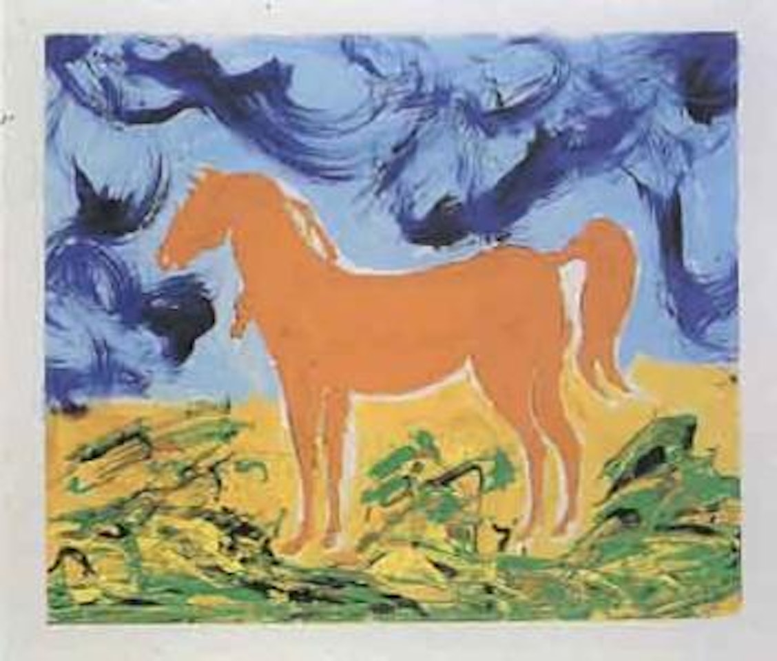 Dreamed watercolour painted with enamel by Mario Schifano