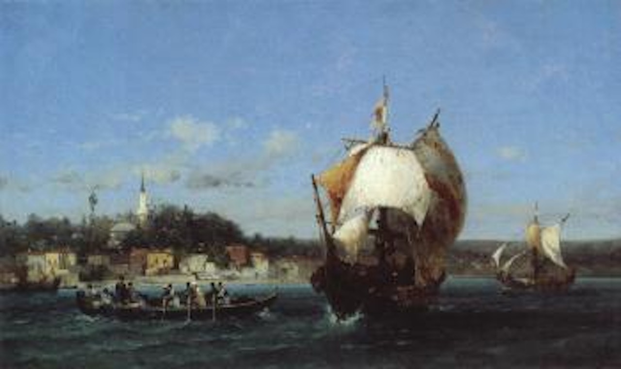 Caiques et voiliers sur le Bosphore by Germain-Fabius Brest
