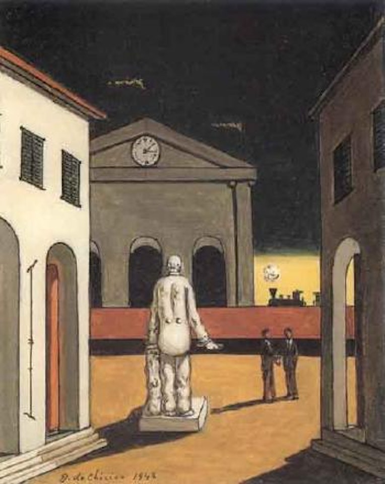 Italian square by Giorgio de Chirico