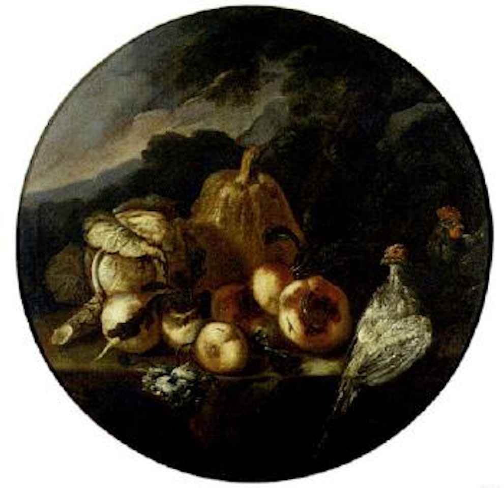 Still life with parsnips by Roman School