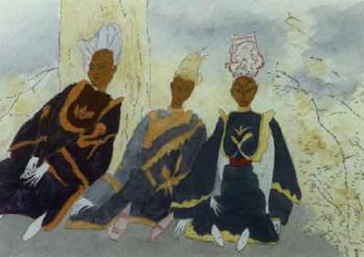 Three oriental puppets by Léon Spilliaert