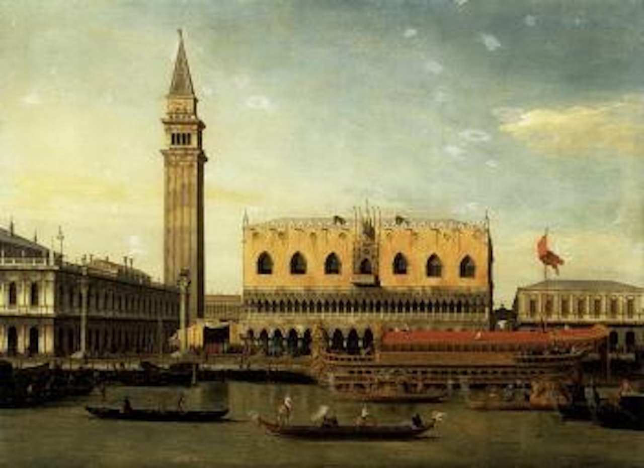 The Bucintoro at the Molo on Ascension Day, Venice by Canaletto