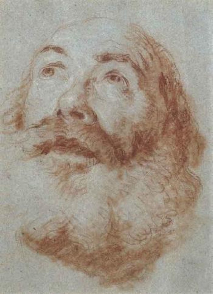 Head of old man looking up by Giovanni Battista Tiepolo