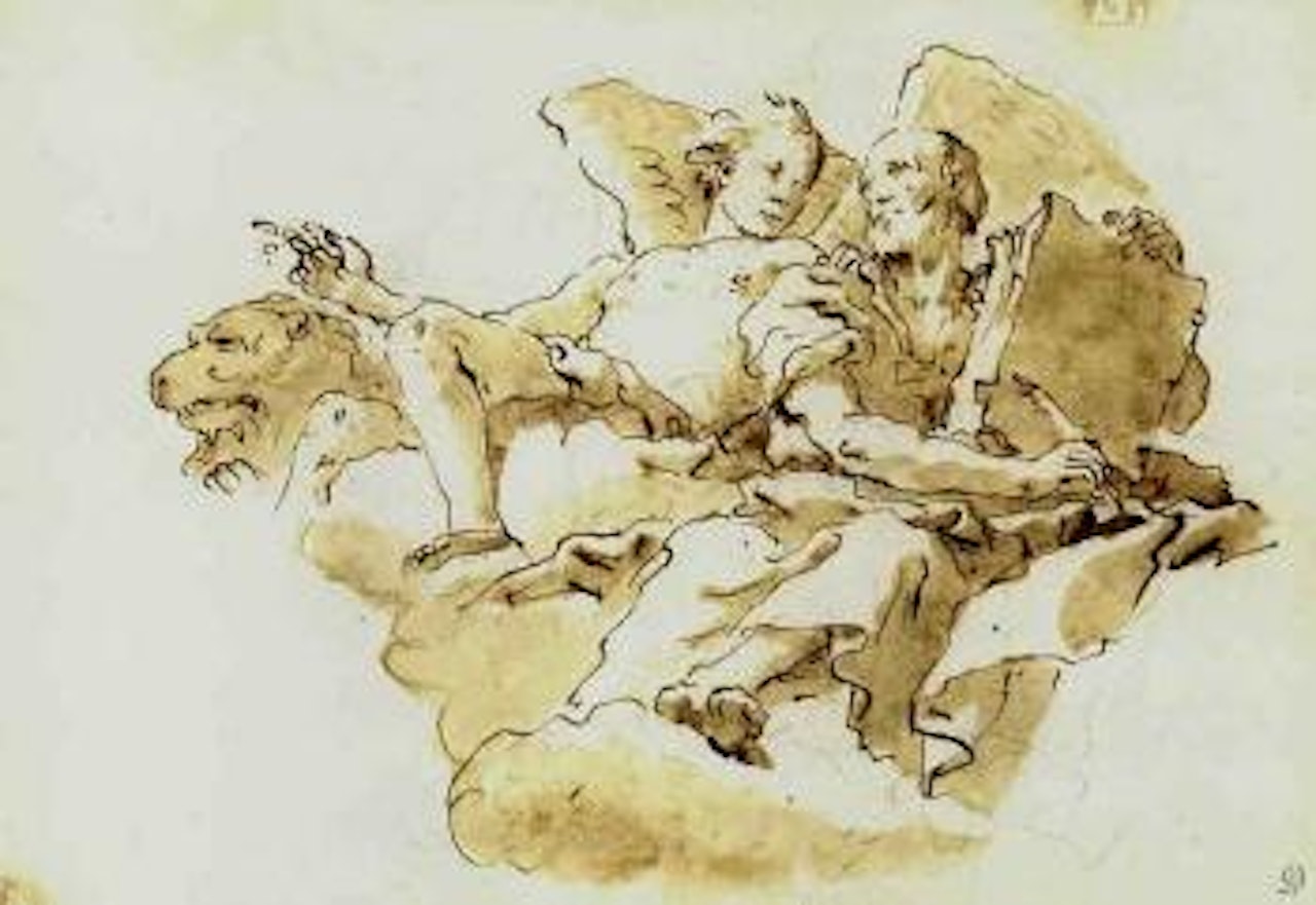 Saint Mark with an angel and the lion by Giovanni Battista Tiepolo