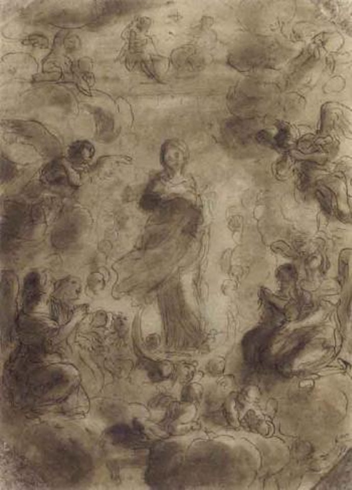 Virgin Immaculate below the Trinity by Pier Francesco Mola