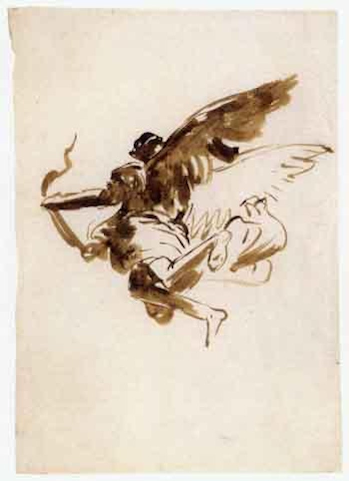 Study of flying angel by Giovanni Domenico Tiepolo