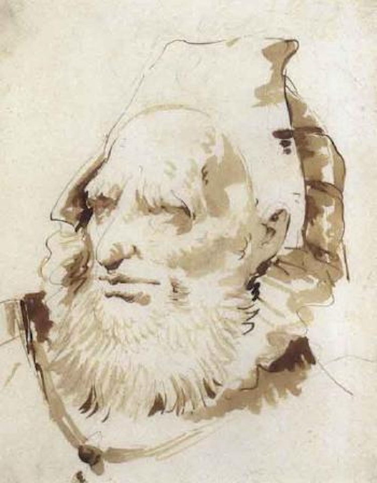 Head of Oriental with short beard by Giovanni Battista Tiepolo