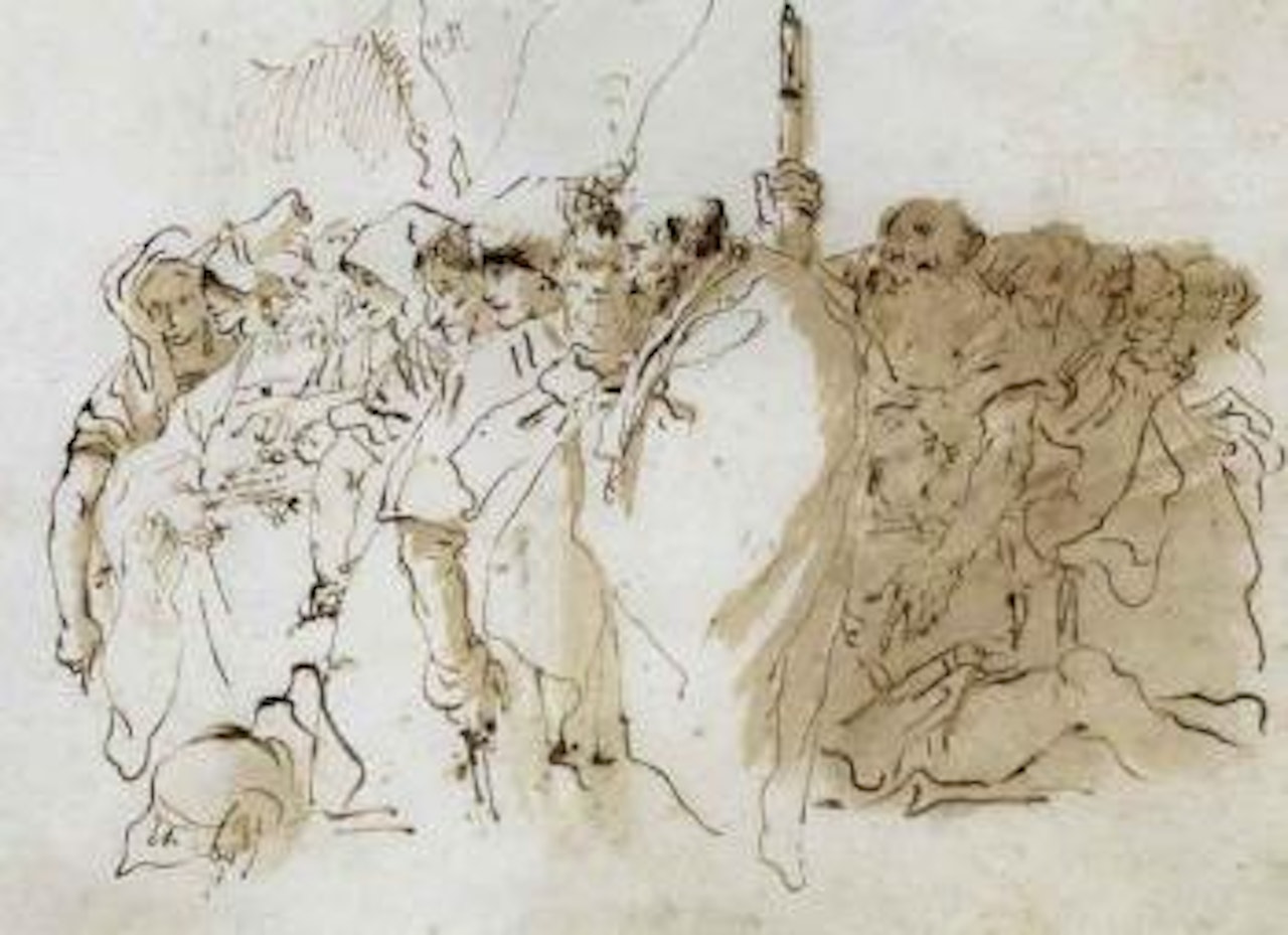Study of crowd by Giovanni Domenico Tiepolo