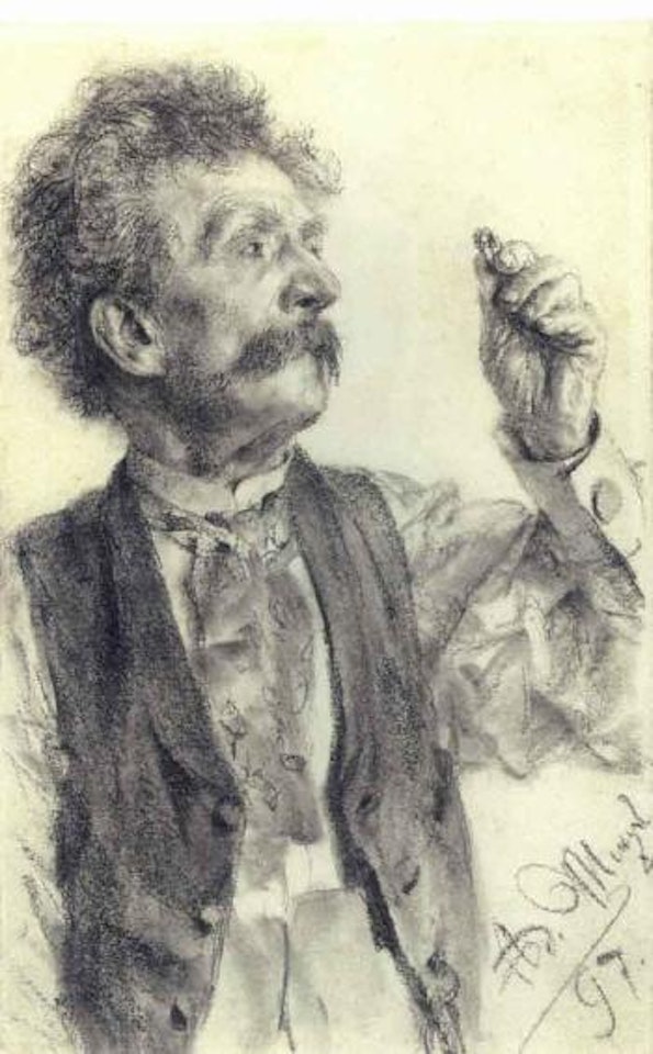 Man holding up a ring by Adolph Menzel