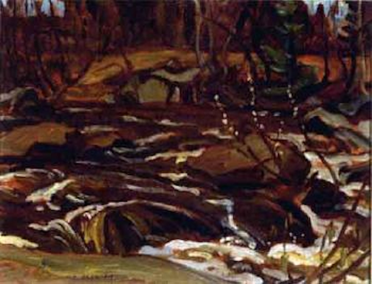 Spring freshet, St Aubert, scene of Graces snow bath by Alexander Young Jackson