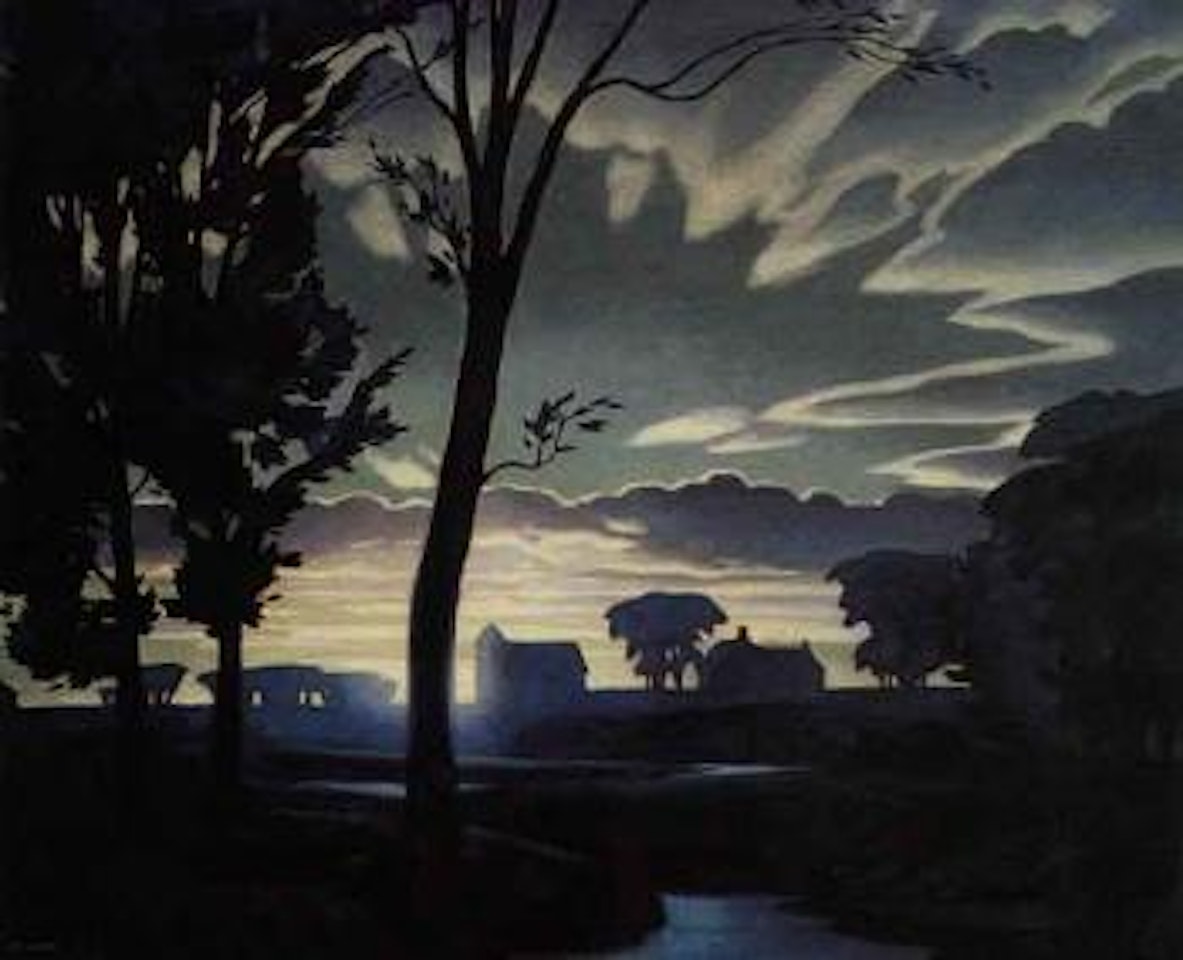 Farm at dusk by Alfred Joseph Casson
