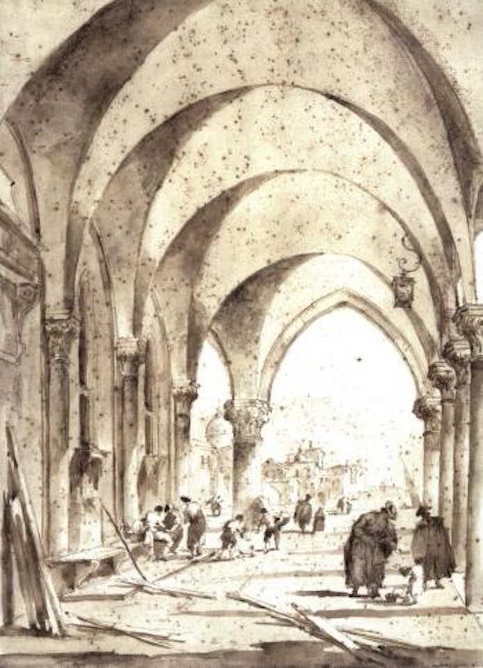 View through the portico of the Doge's Palace, Venice by Francesco Guardi