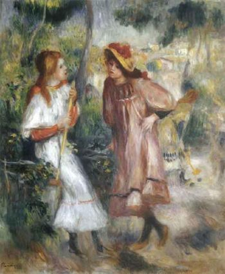 Deux fillettes dans le jardin de Montmartre by Pierre-Auguste Renoir