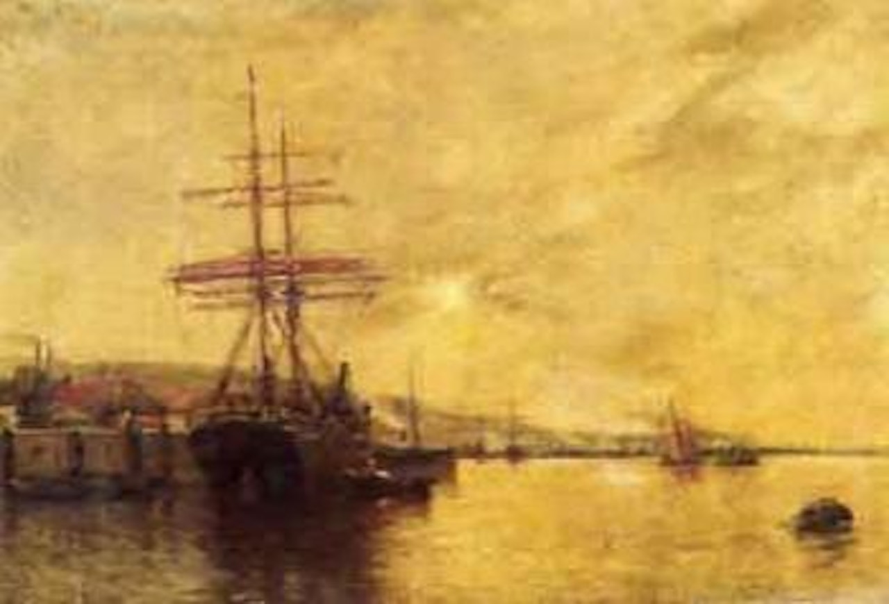 Vue du port de Rouen by Jean Baptiste Henri Durand-Brager