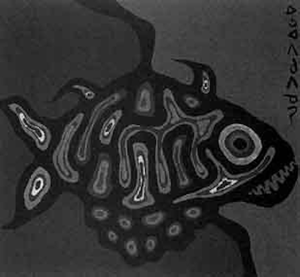 Sacred medicine fish no 9 by Norval Morrisseau