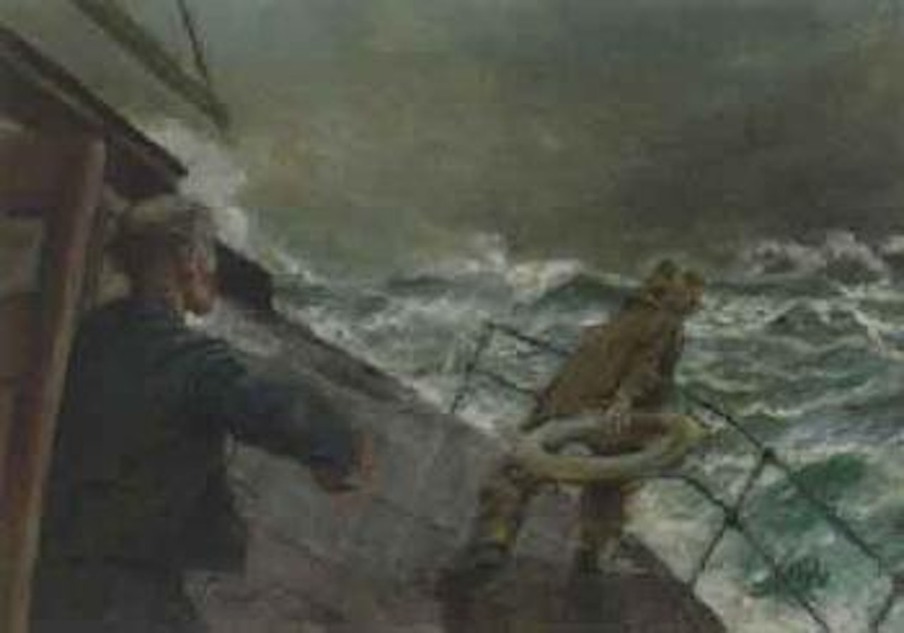Man over board by Christian Krohg