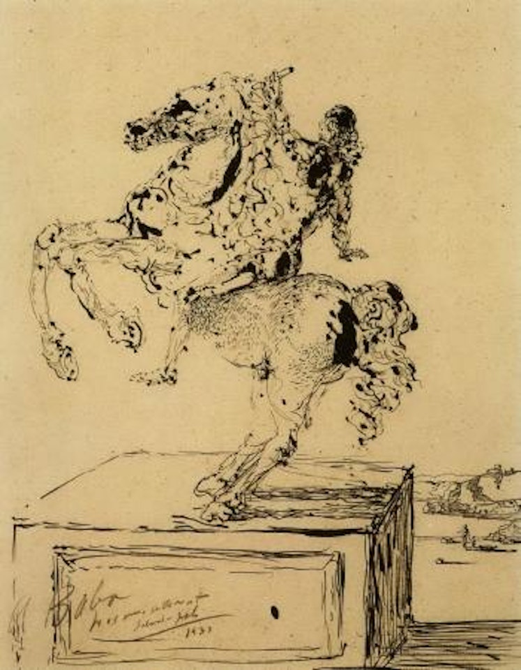 Statue equestre sur socle by Salvador Dali