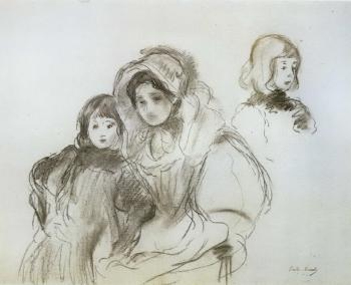 Deux soeurs, etude by Berthe Morisot