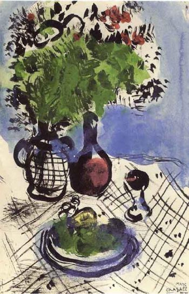 Nature morte et fleurs by Marc Chagall
