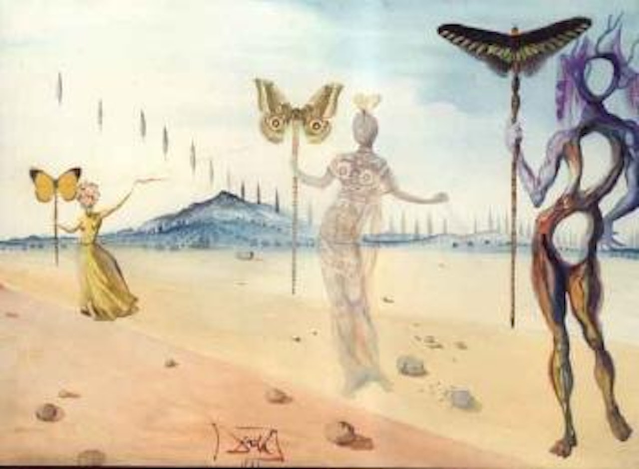Promenade: figures et papillons by Salvador Dali