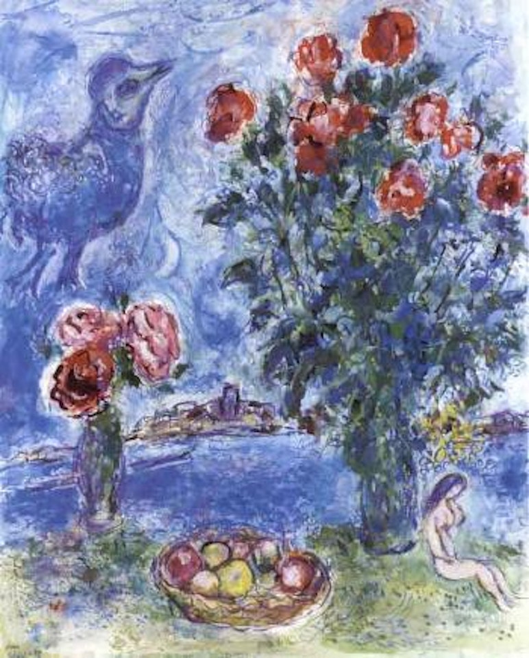 Nature morte et fleurs a Antibes by Marc Chagall