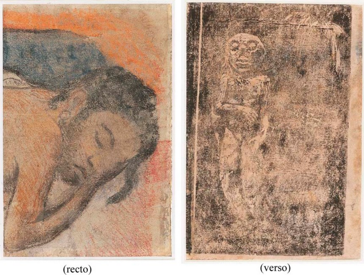 Reclining Tahitian. Oviri by Paul Gauguin