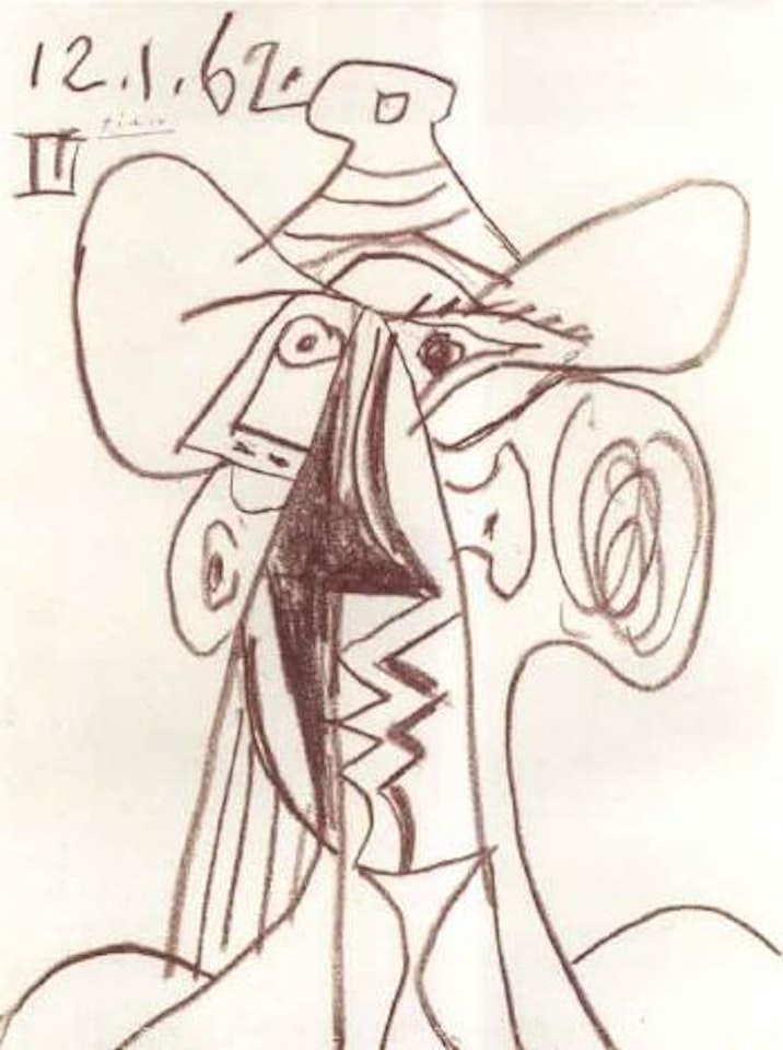 Tete de femme au chapeau by Pablo Picasso