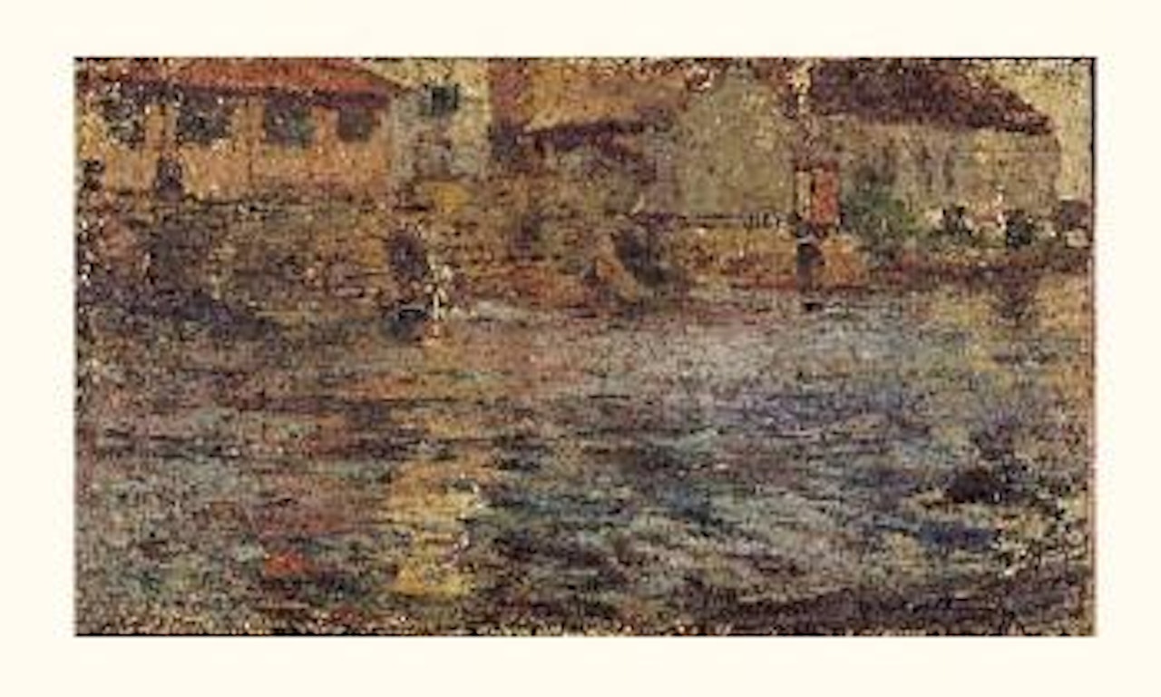 Maisons roses au bord du barrage by Rupert Charles Wulsten Bunny