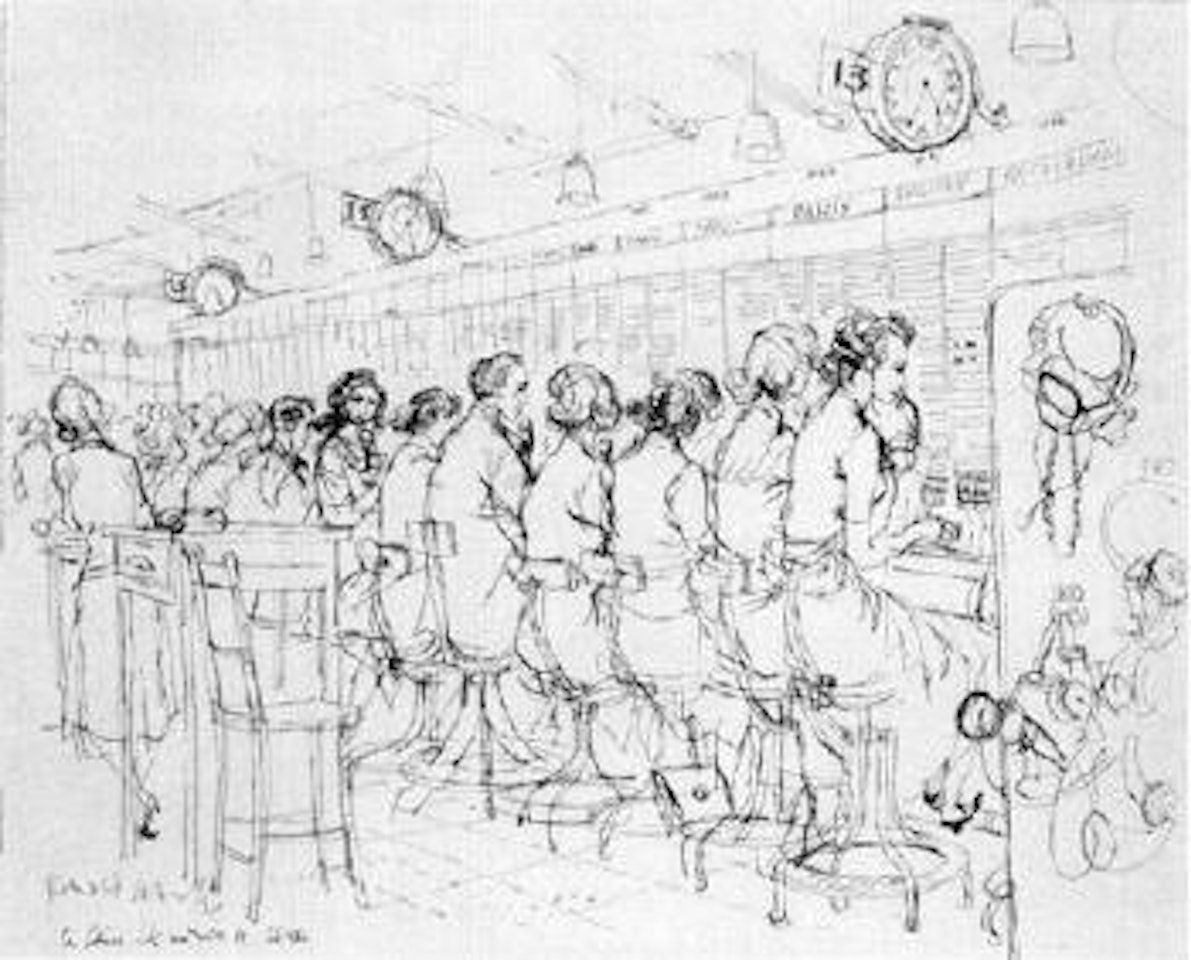Telephone exchange by Ronald Searle