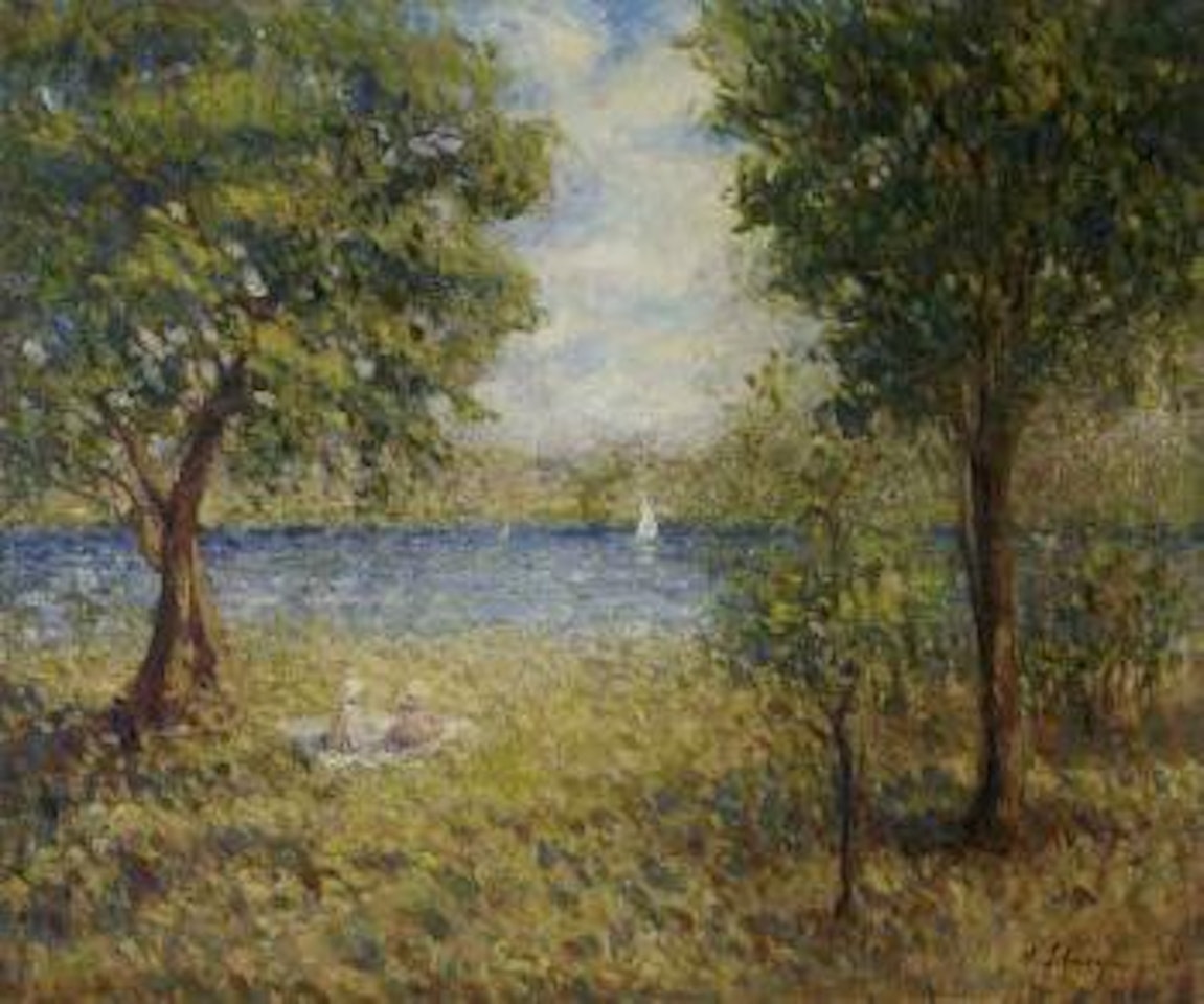 Deux fillettes au bord de l'eau by Henri Lebasque