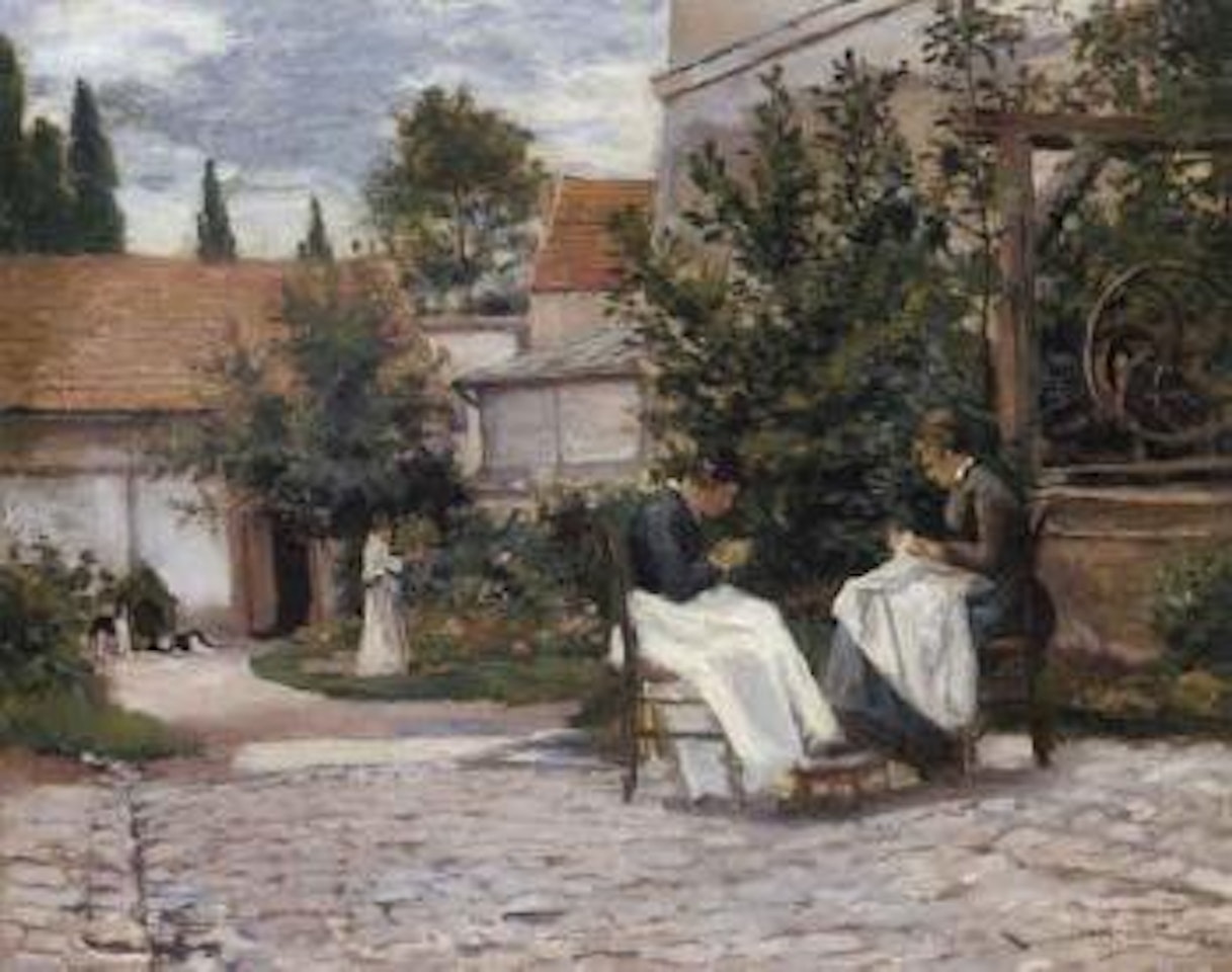 La couture au jardin, Gisors by Maximilien Luce