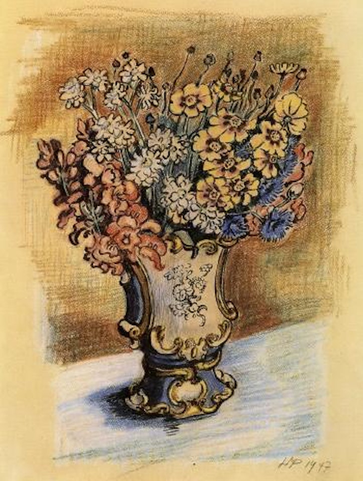 Flowers in vase by Max Pechstein