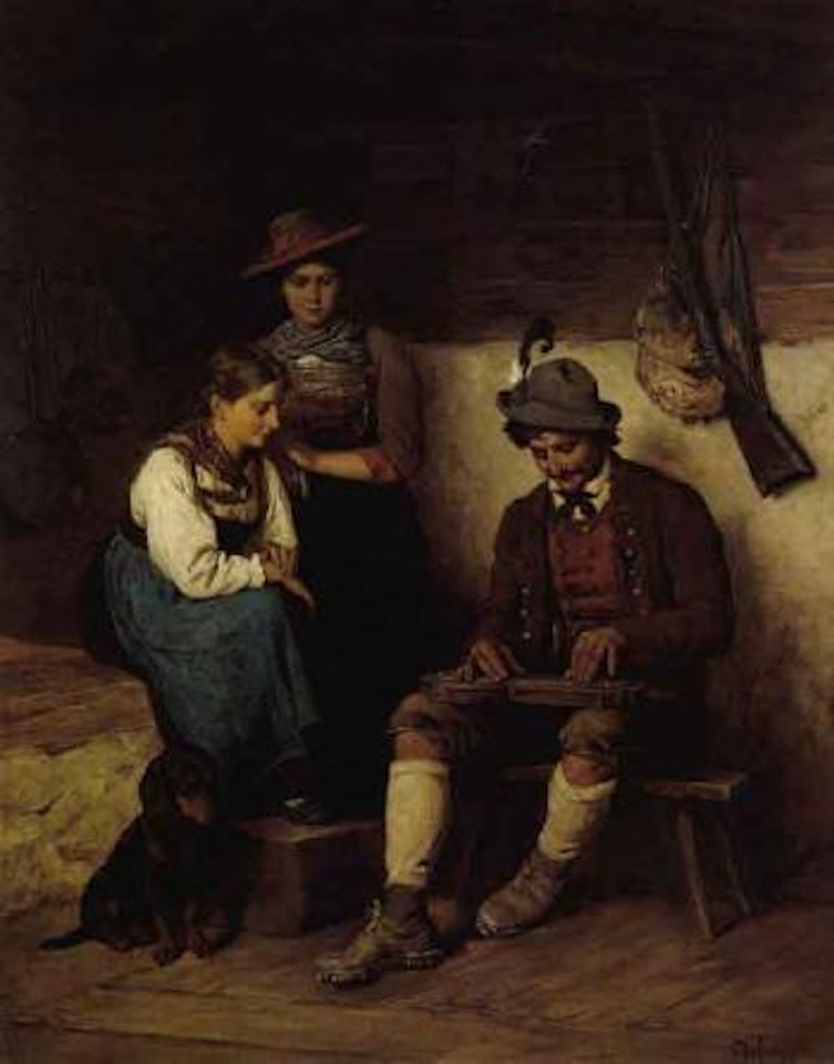 Zither player by Franz von Defregger