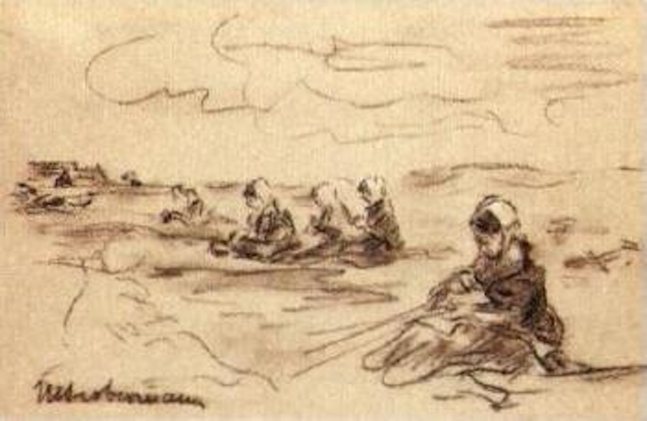 Mending the fishing nets by Max Liebermann