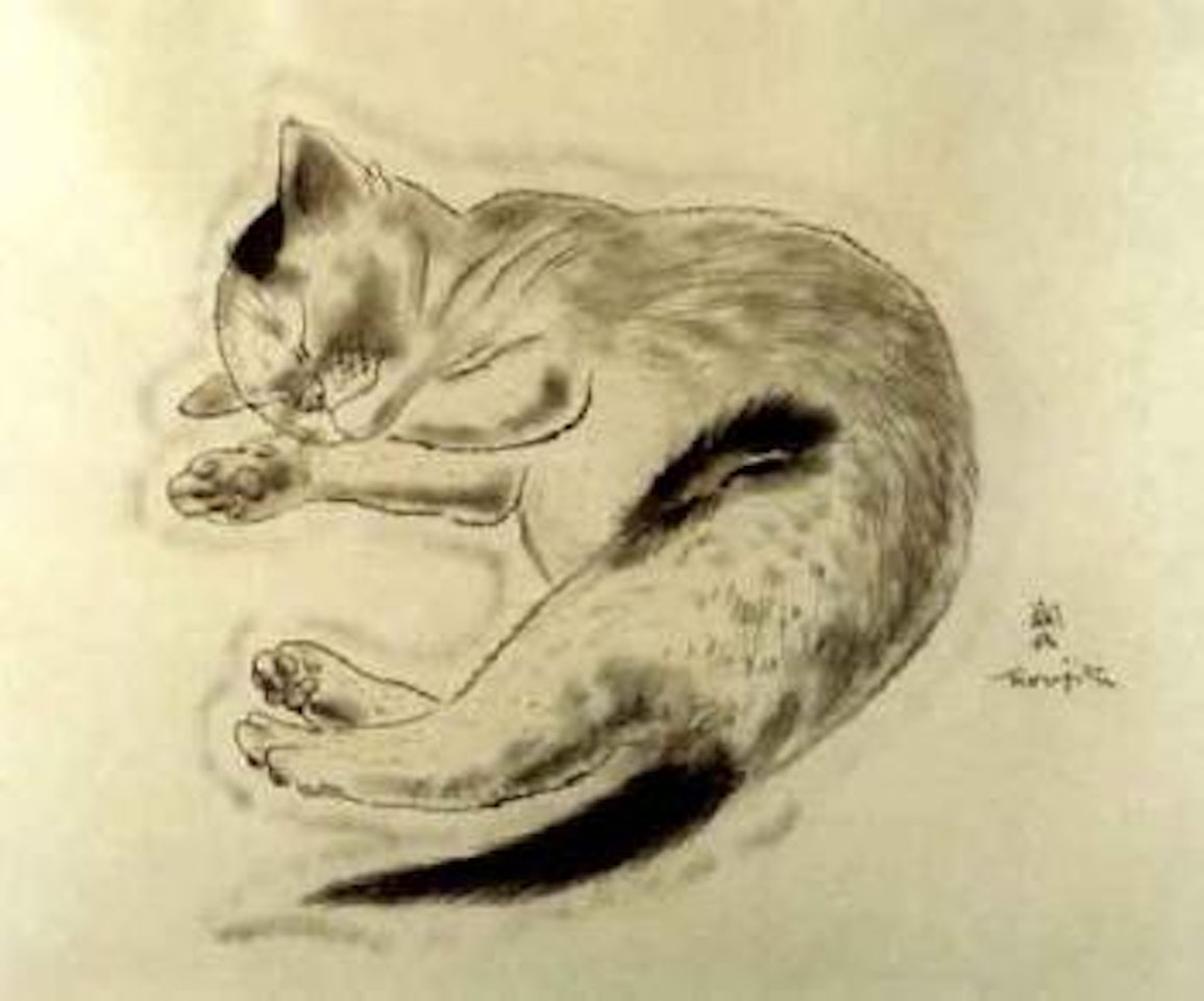 Chaton endormi by Leonard Tsuguharu Foujita