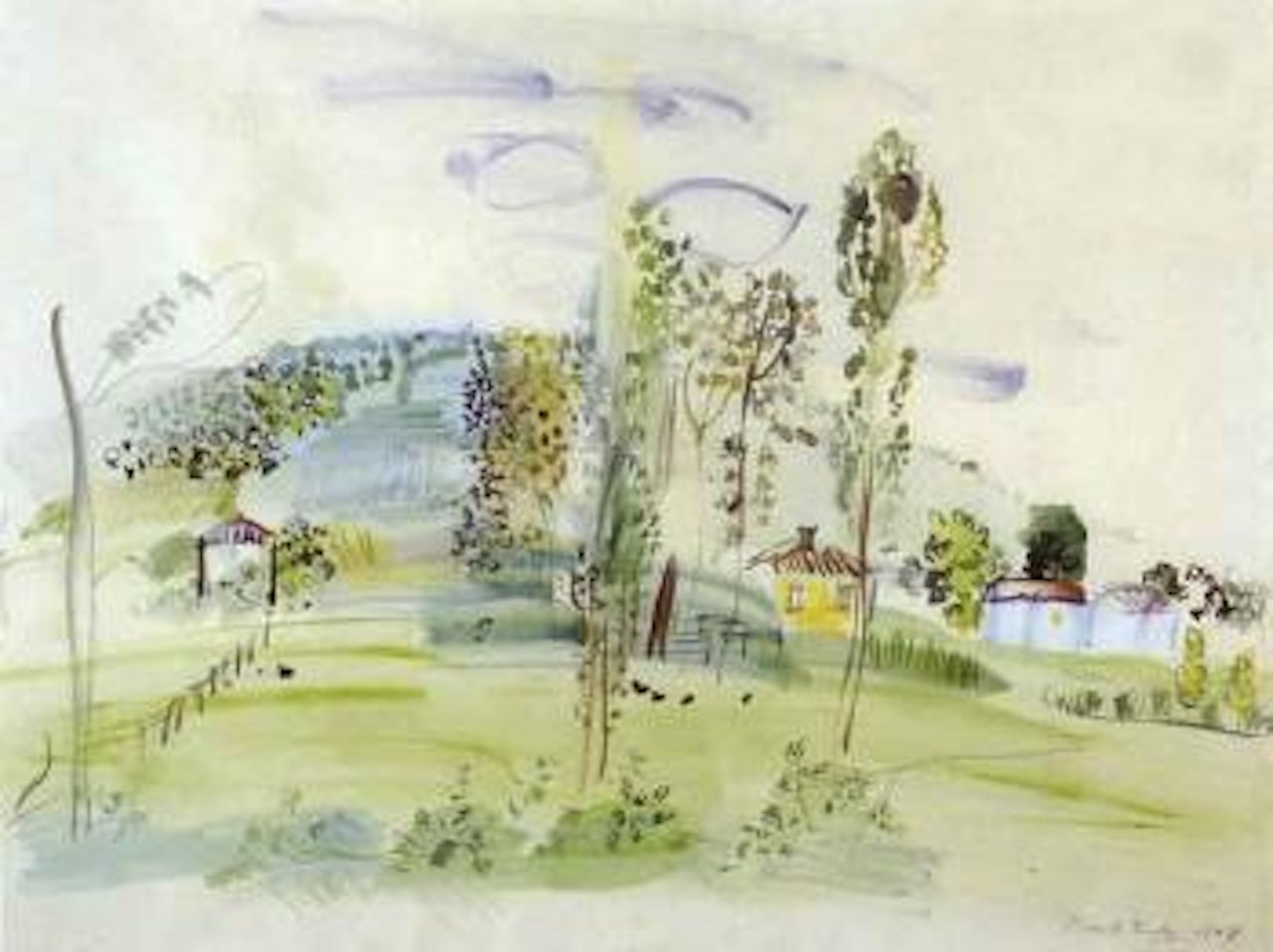 Paysage aux arbres by Raoul Dufy