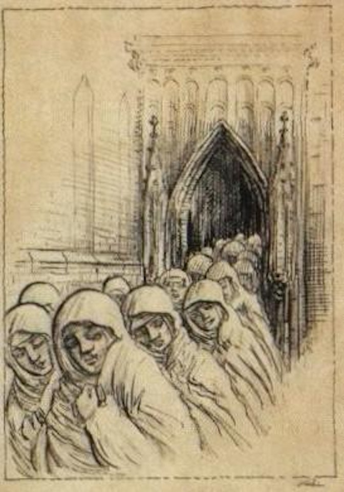 Departure from church by Alfred Kubin