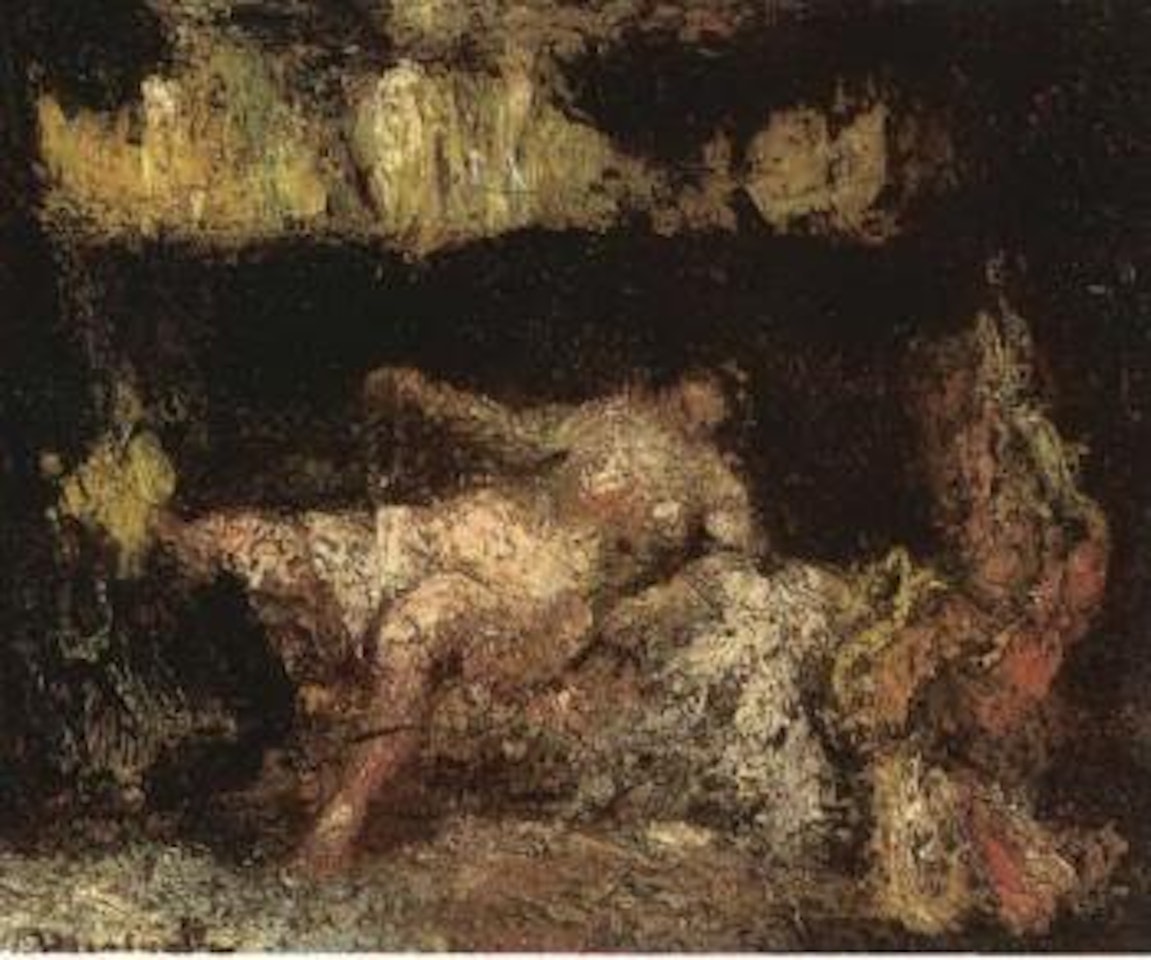 Woman reclining on a couch by Adolphe Monticelli